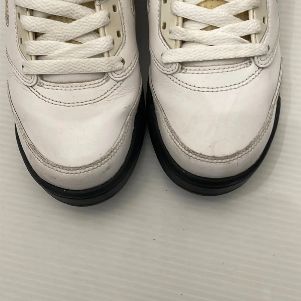 White and Red High-Top Sneakers